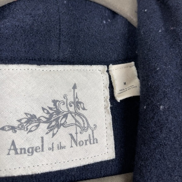 Anthropologie Angel of the North Woman M Soft Lightweight Wool Coat Navy Blue - Picture 9 of 11